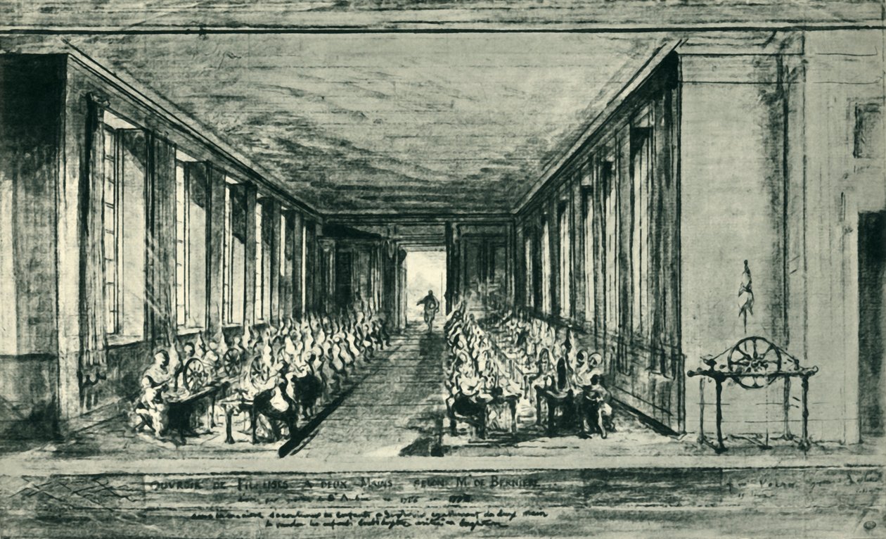 Spinning room by Gabriel de Saint Aubin