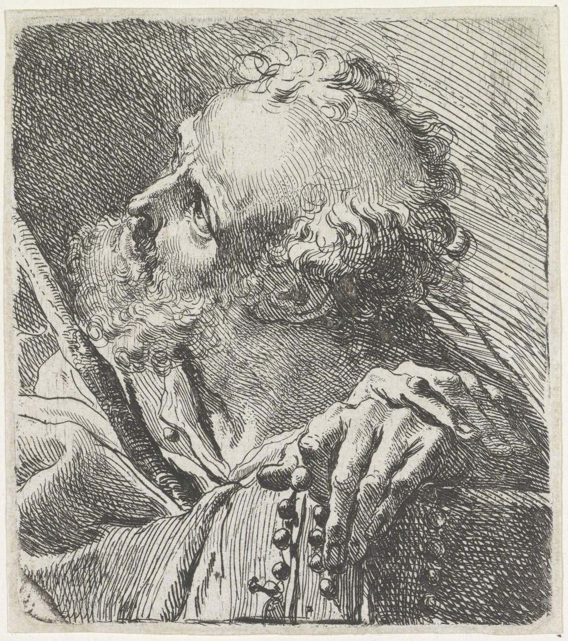 Head of a Saint with Rosary by Gaetano Gandolfi