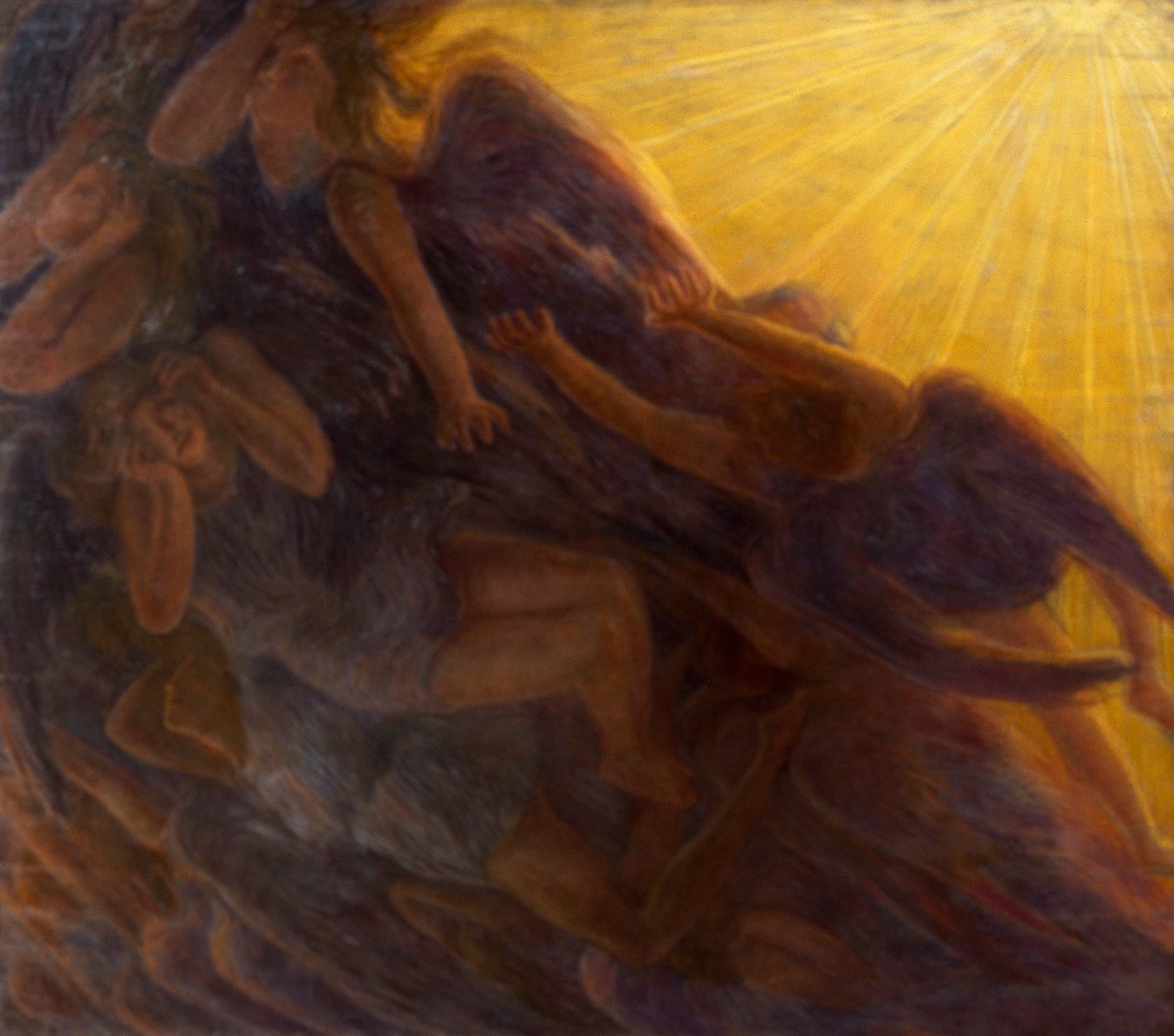 Fall of Angels, Triptych by Gaetano Previati