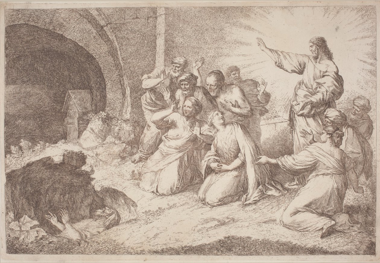 The Raising of Lazarus by Gaetano Zompini, after Giovanni Benedetto Castiglione