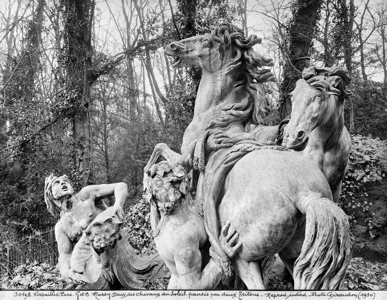 Tritons Grooming Two Horses of the Sun in the Grove of the Baths of Apollo, c.1667-72 by Gaspard and Balthazar Marsy