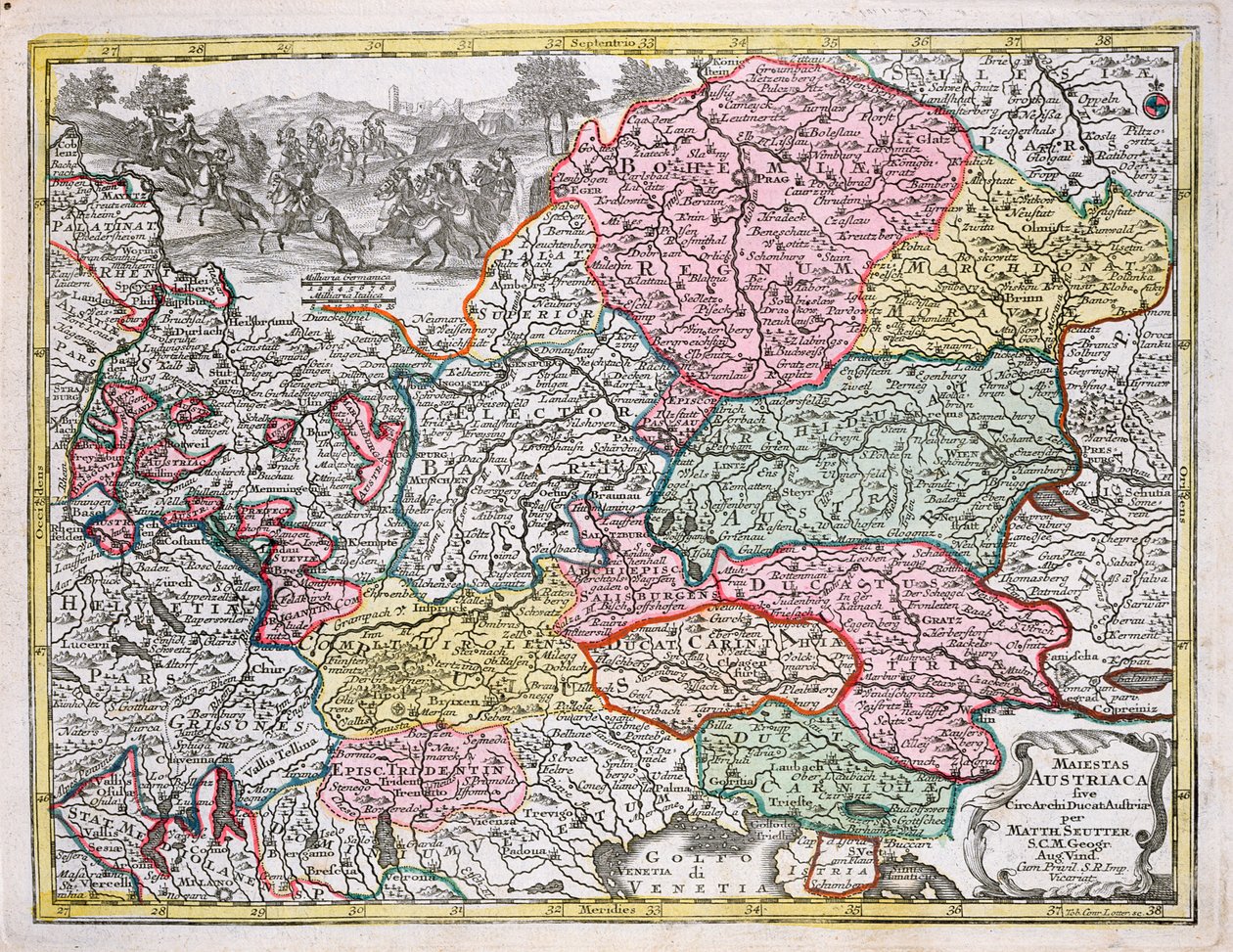 Map of the Austrian Empire by Georg Matthäus Seutter
