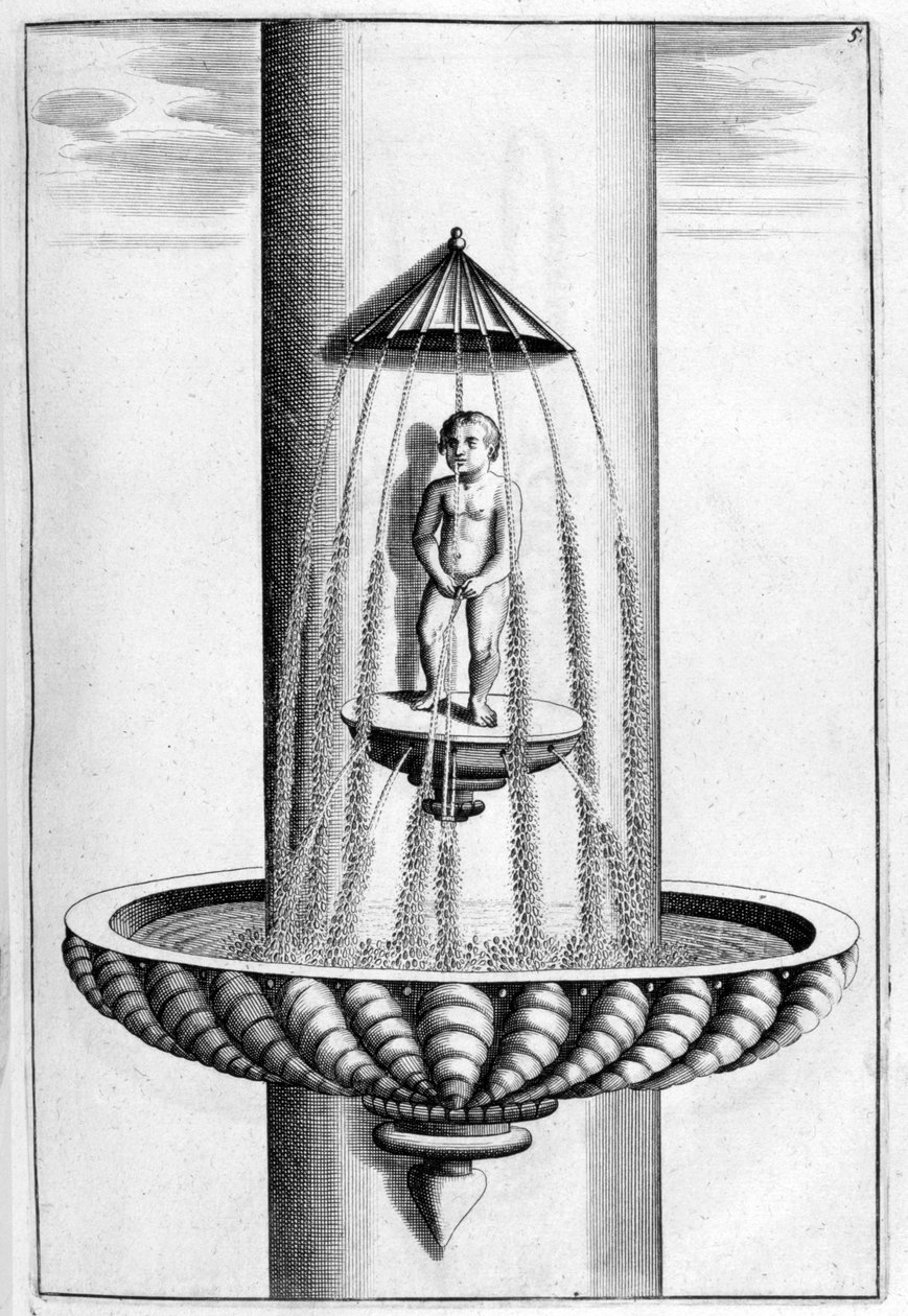 Ornamental fountain design, 1664 by Georg Andreas Bockler