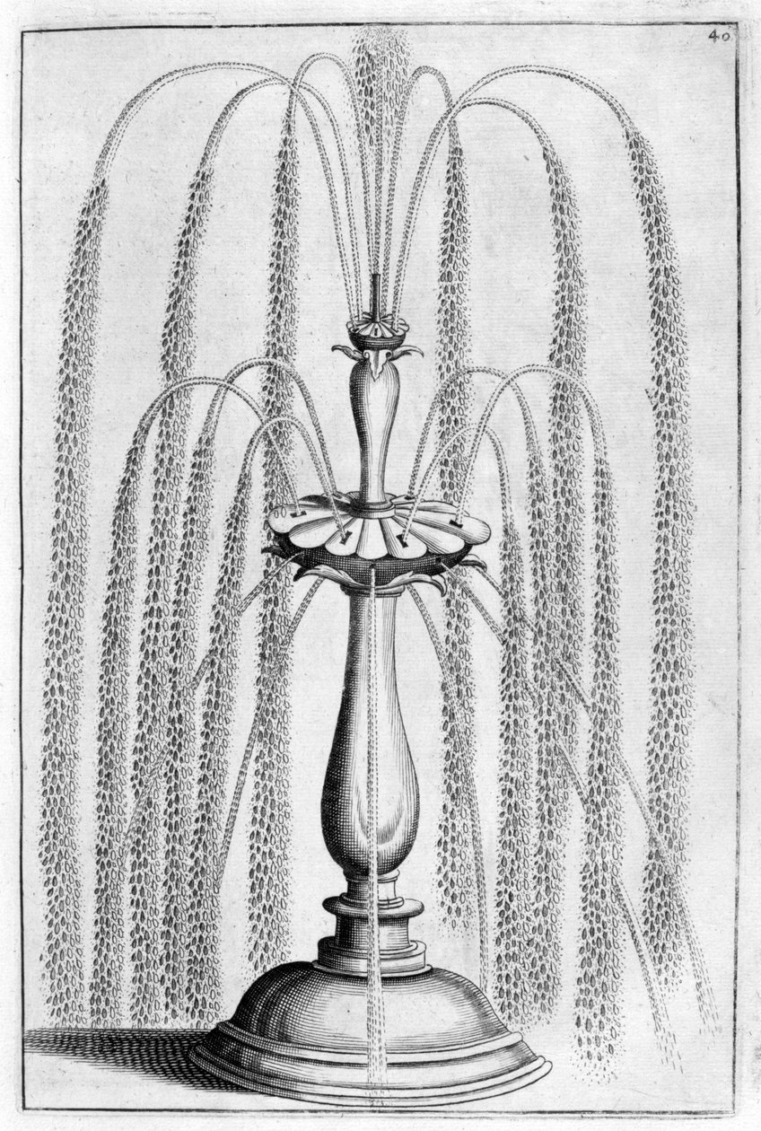 Ornamental fountain design by Georg Andreas Bockler