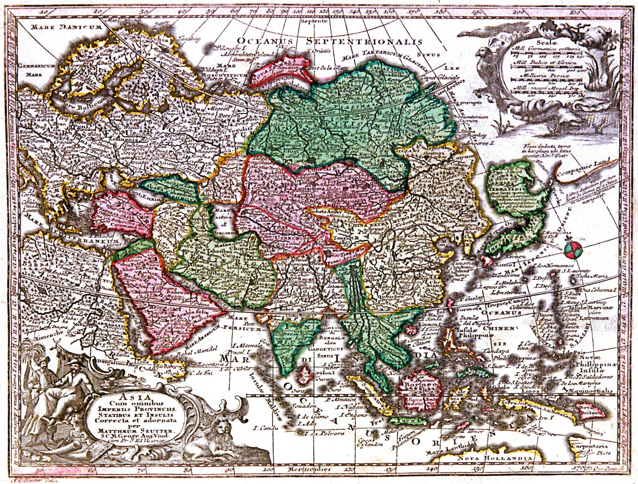 Map of Asia by Georg Matthäus Seutter