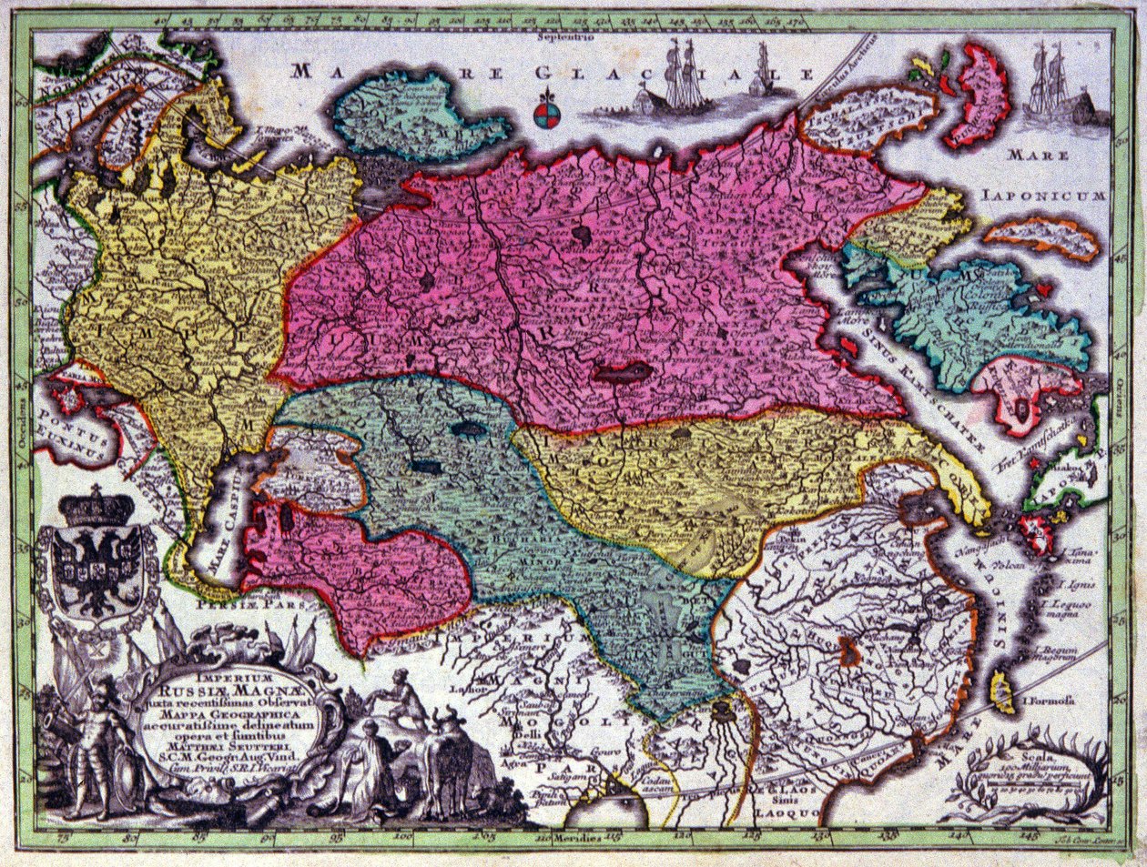 The Russian Empire by Georg Matthäus Seutter