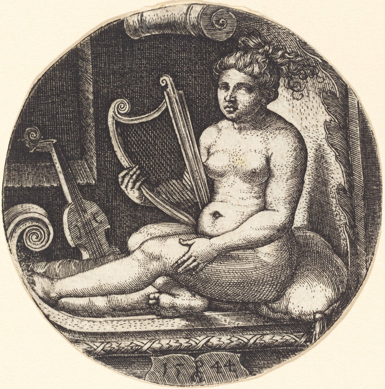 Woman with a Harp by Georg Pencz