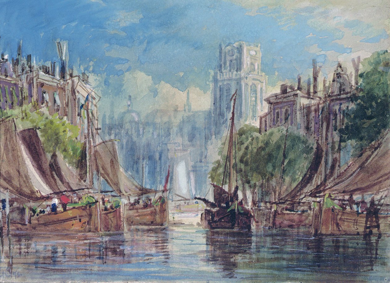 View of Rotterdam by George the Elder Chambers