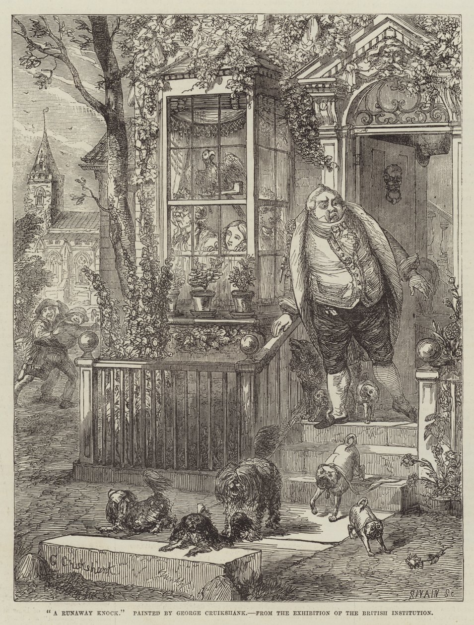 A Runaway Knock by George Cruikshank