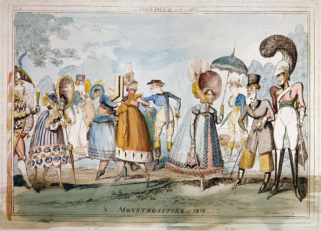 Monstrosities of 1818 by George Cruikshank