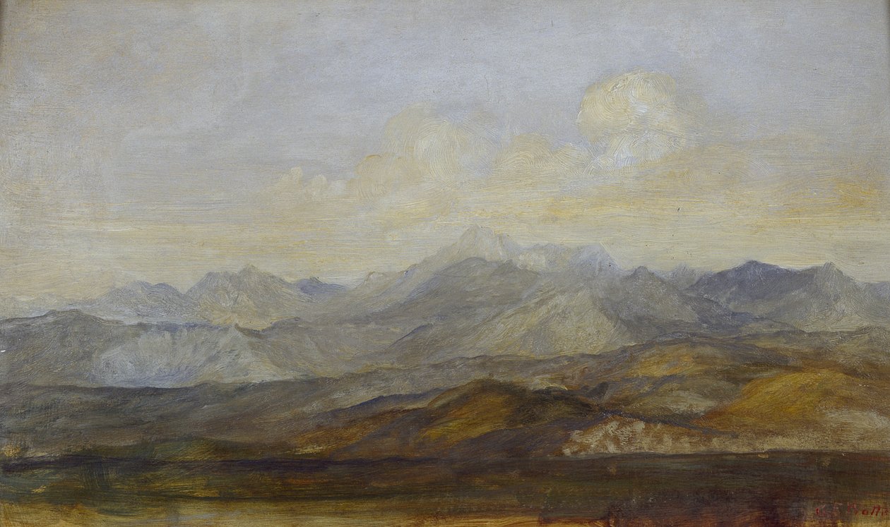 The Carrara Mountains from Pisa, 1845 - 1846 by George Frederick Watts