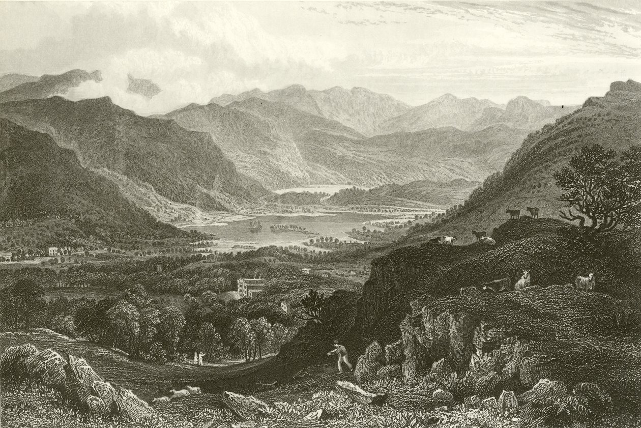 Rydal Water and Grassmere, from Rydal Park, Westmorland by George Pickering