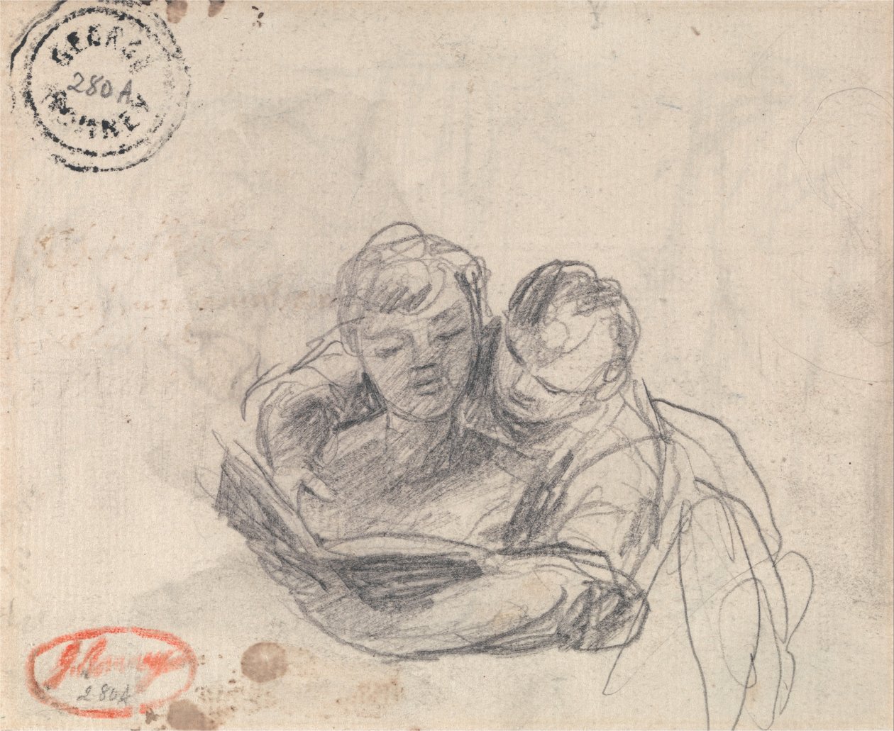 Couple Reading a Book by George Romney