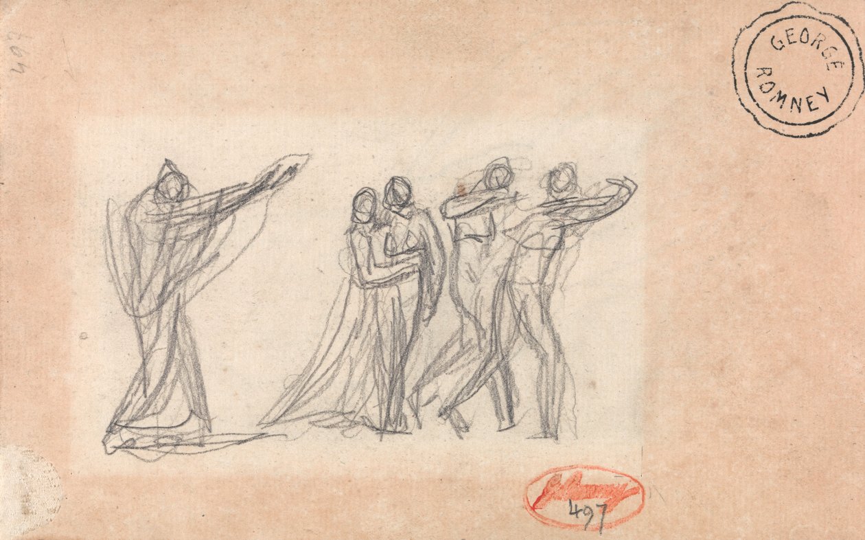 Possibly a Figure Pronouncing a Curse on a Group by George Romney