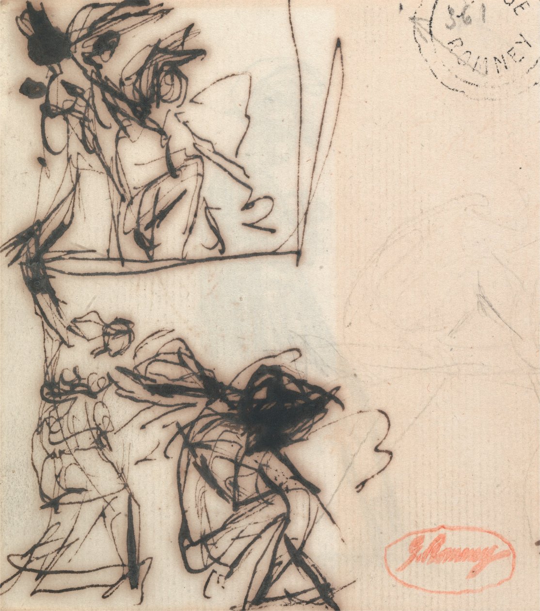 Standing Figure with Arm Upraised and Seated Figure by George Romney