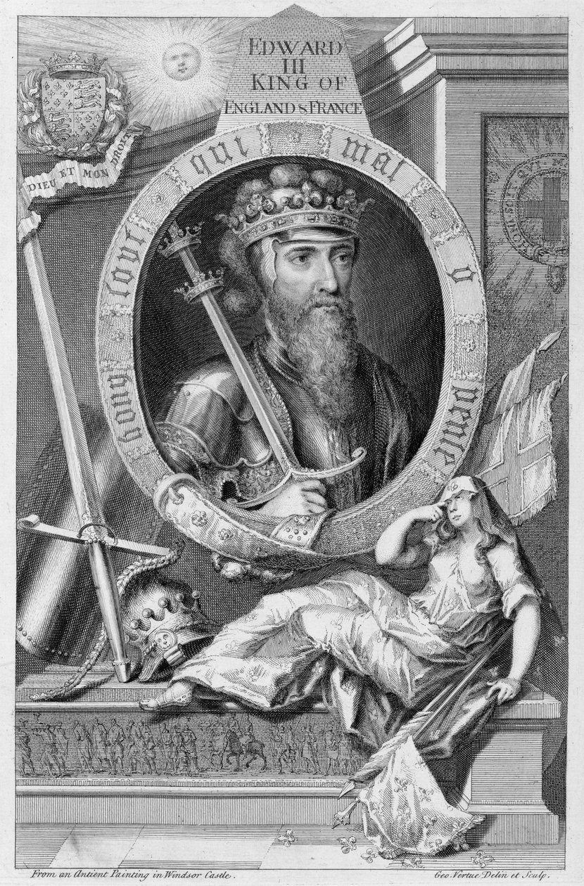 Edward III, King of England from 1327, after a Painting in Windsor Castle, Engraved by the Artist by George Vertue