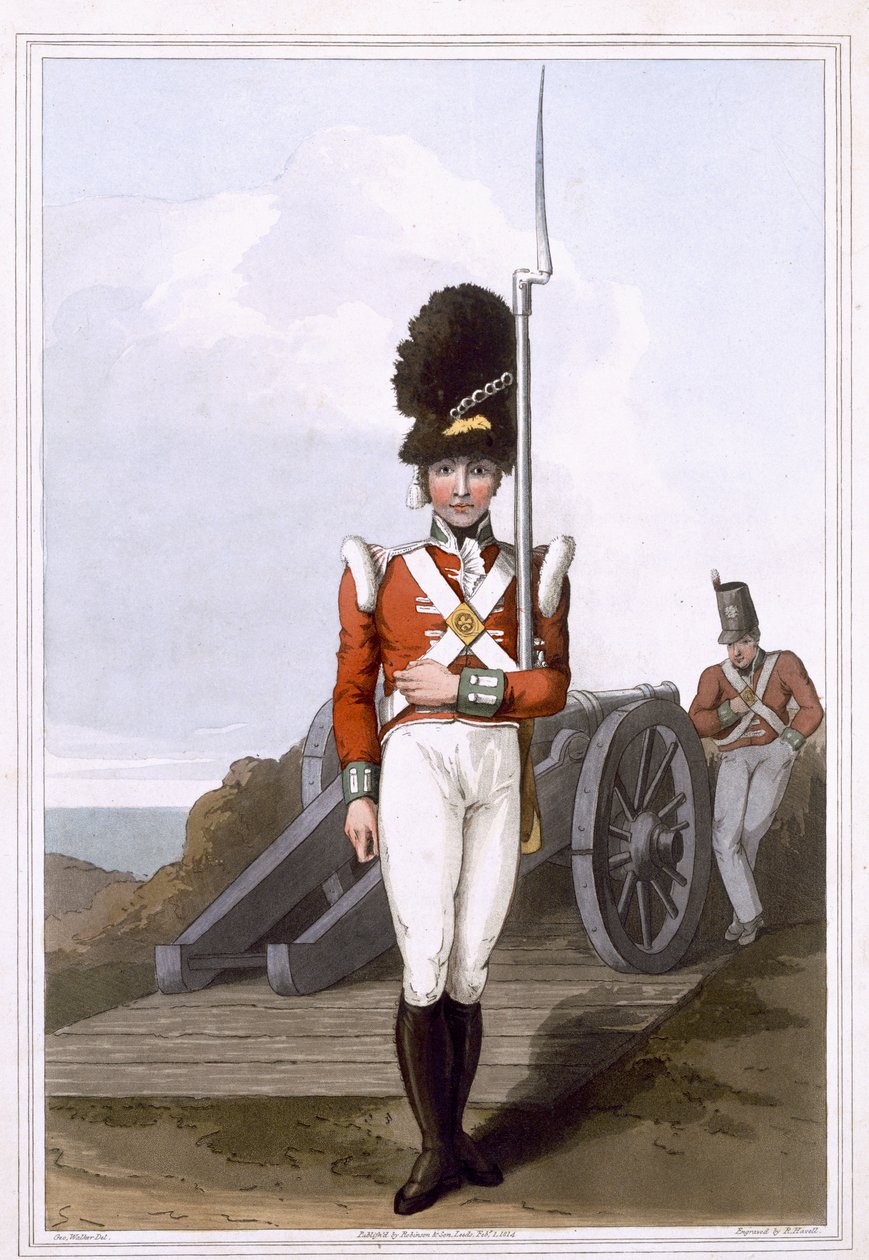 Grenadier of the First West York Militia, Engraved by Robert Havell the Elder, Published by Robinson and Son, Leeds by George Walker