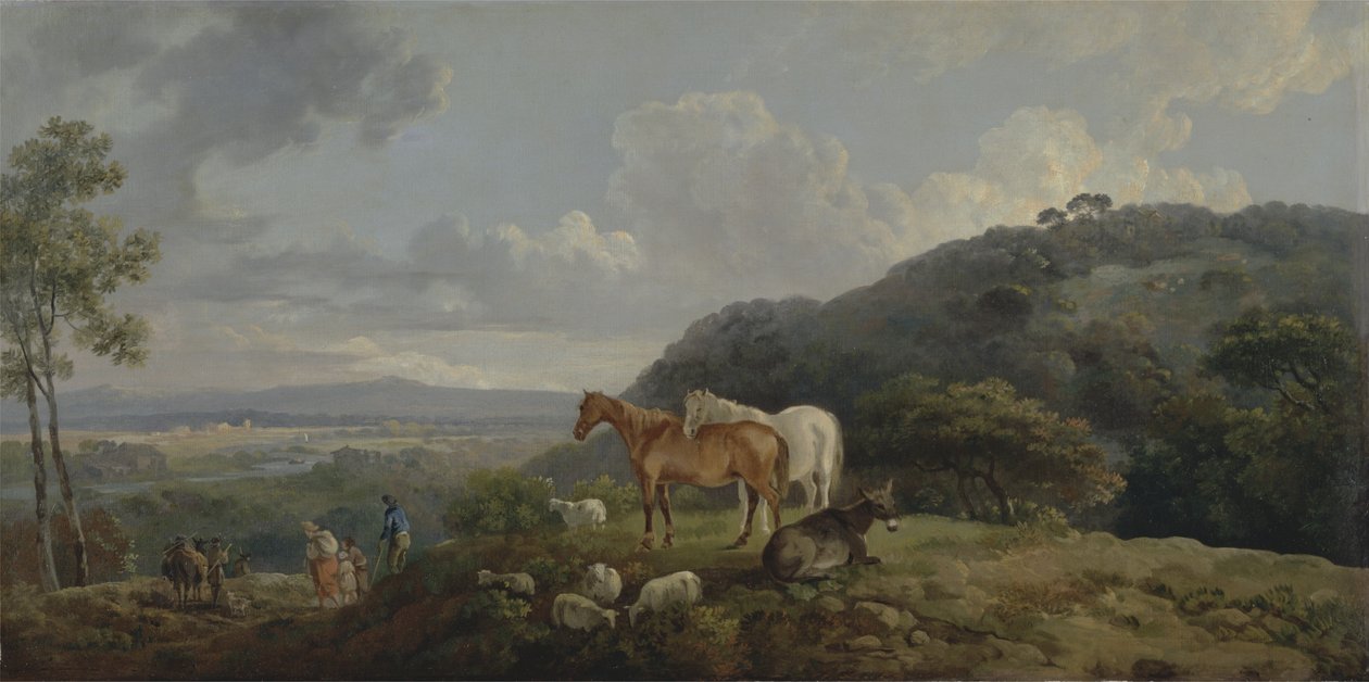 Morning: Landscape with Mares and Sheep, c.1770-80 by George the Elder Barret