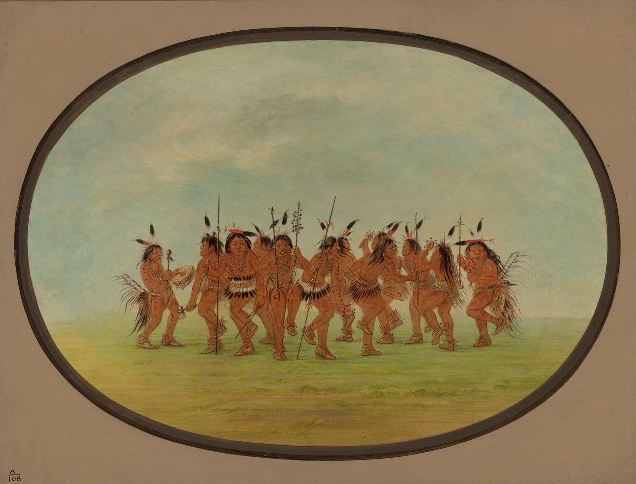 Amusing Dance - Sioux by George Catlin