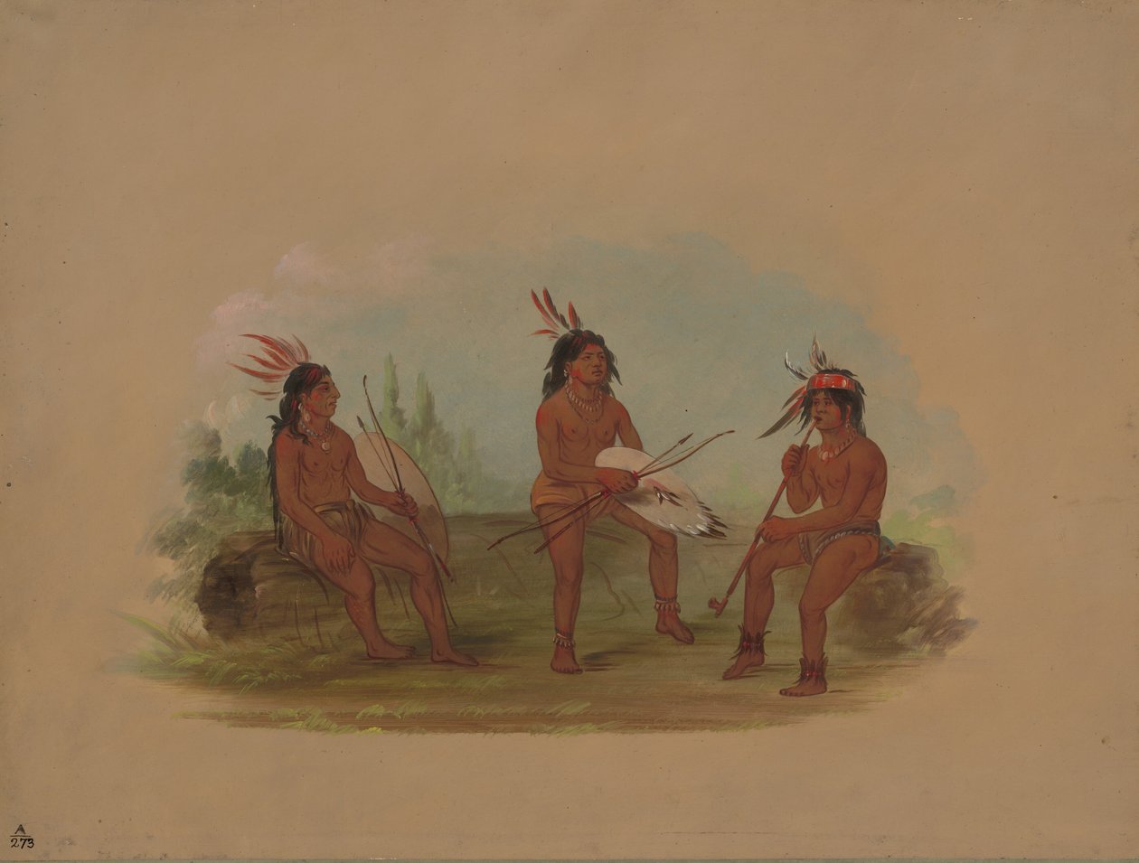 Three Young Chinook Men by George Catlin