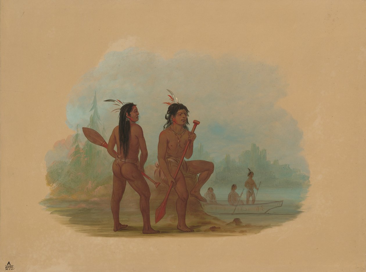 Two Young Hyda Men by George Catlin