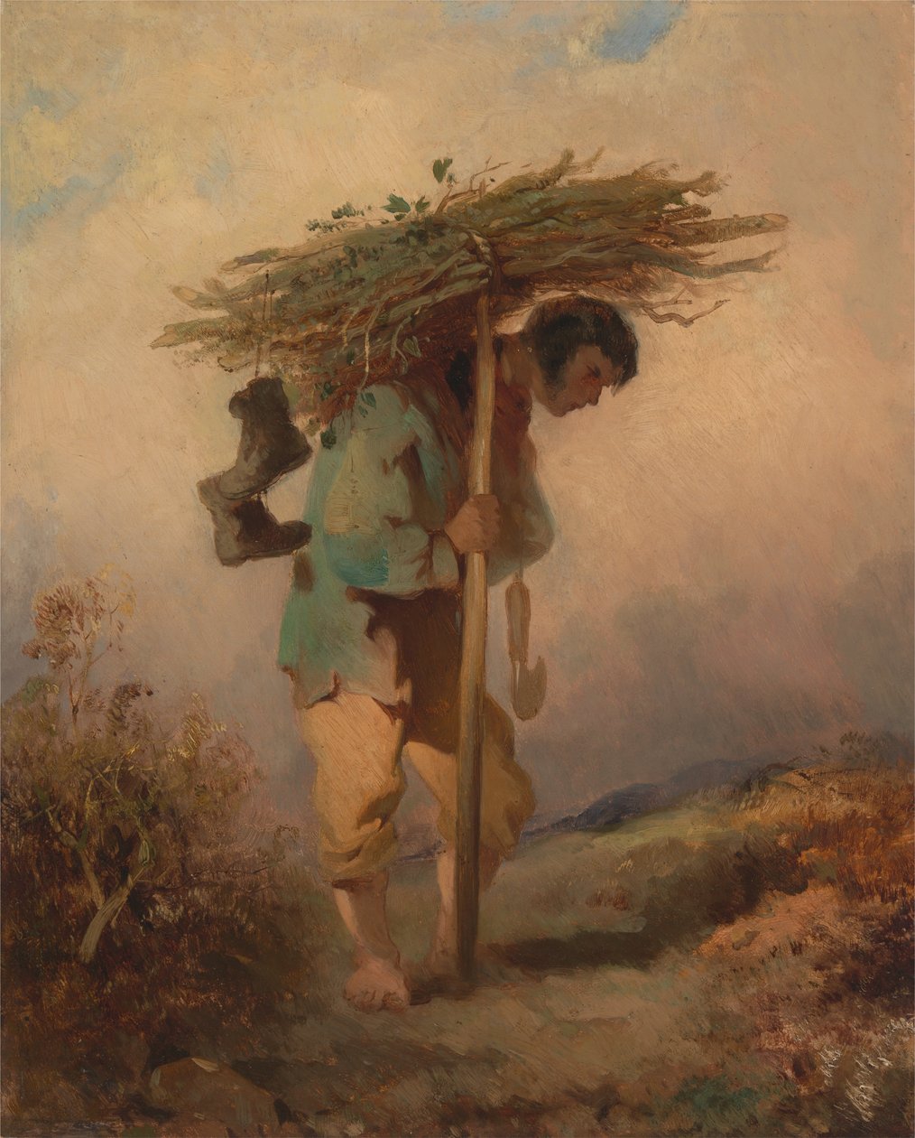 A Man Carrying Twigs by George Chinnery