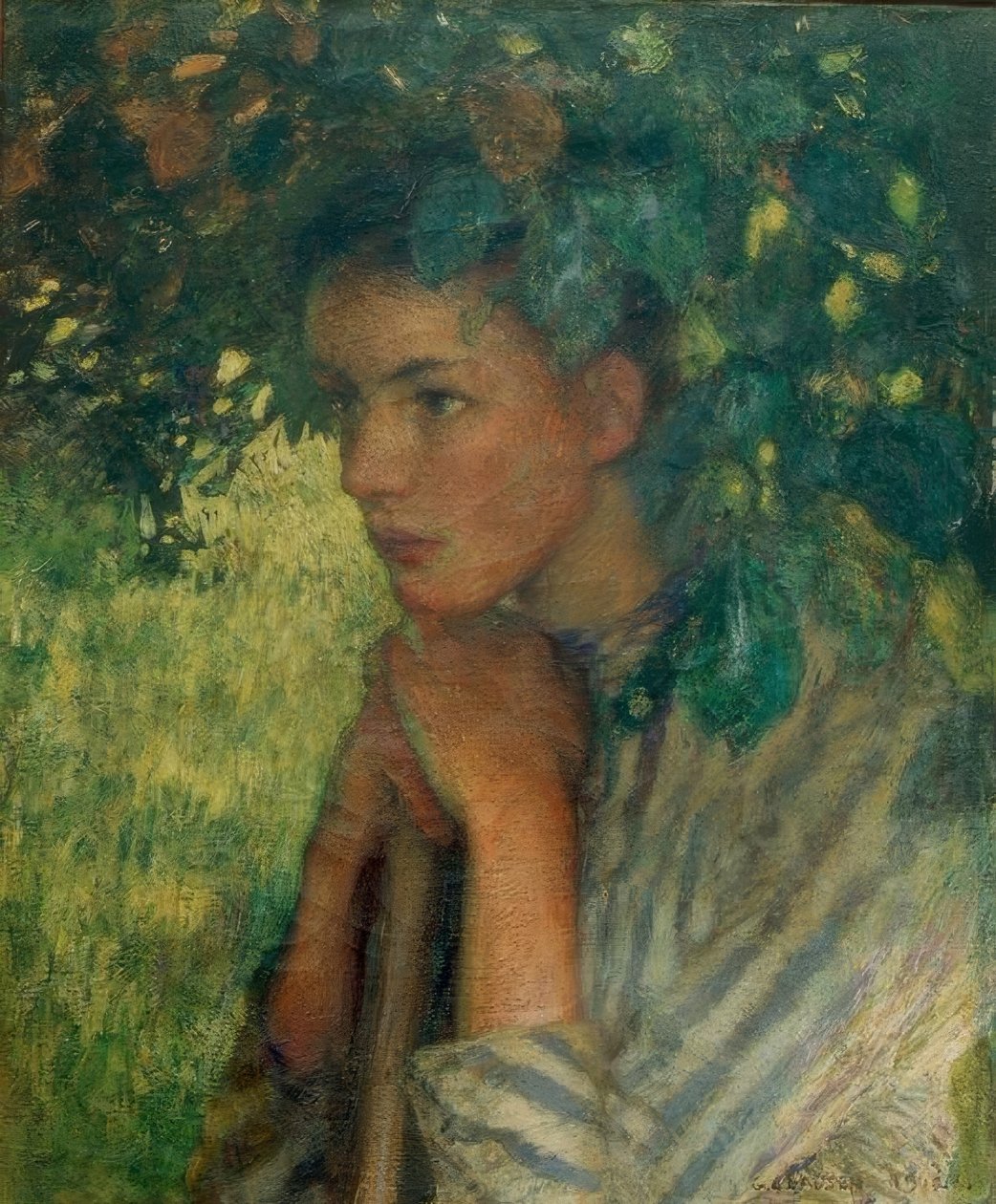 The Haymaker: A Study in Shadows by George Clausen
