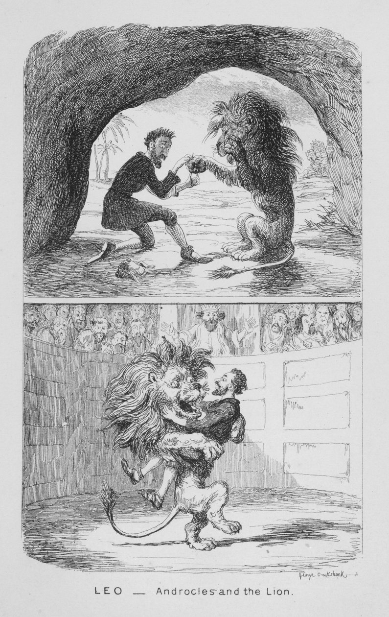 Leo, Androcles and the Lion by George Cruikshank