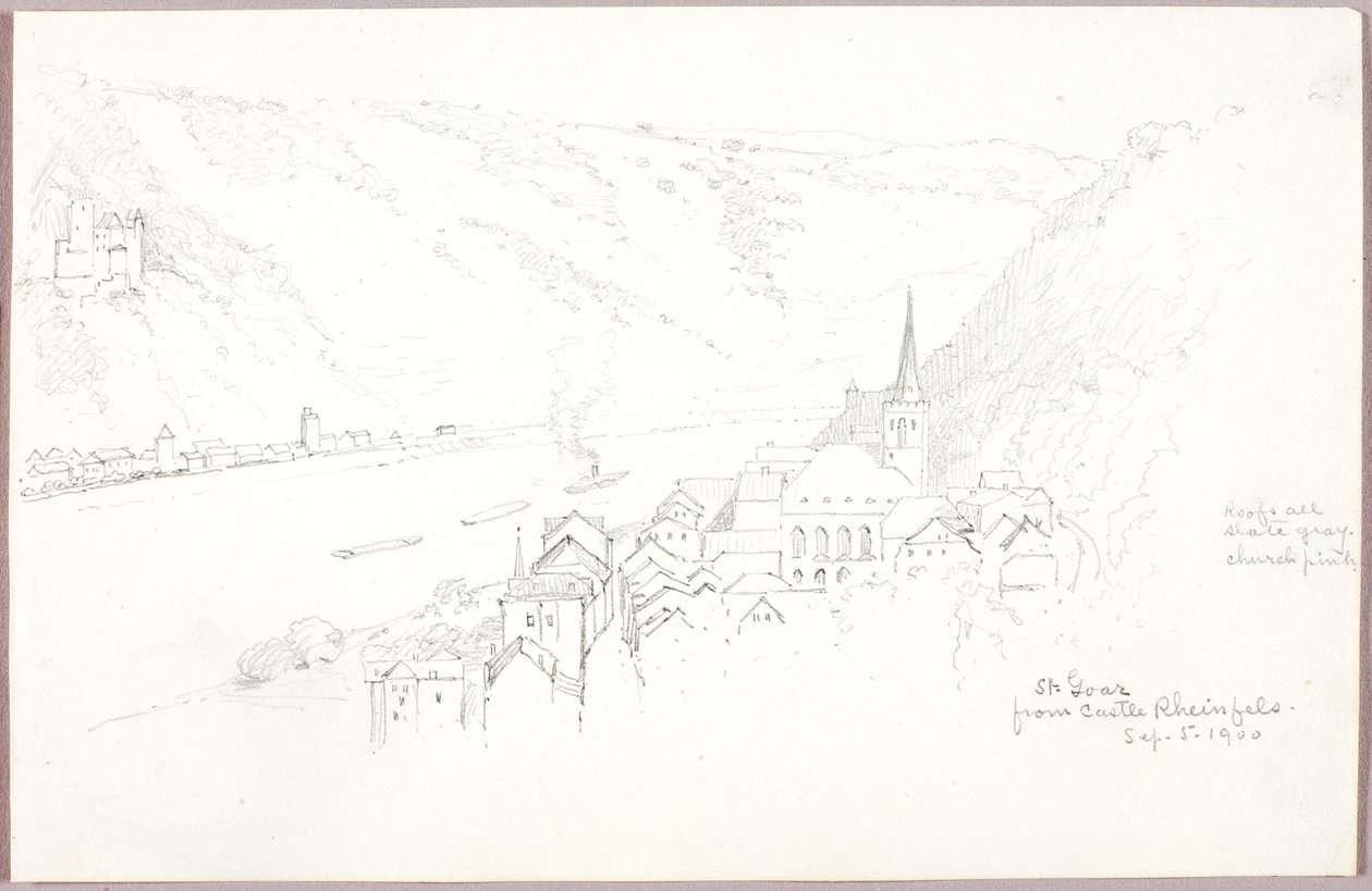 St. Goar from Castle Rheinfels by George Elbert Burr