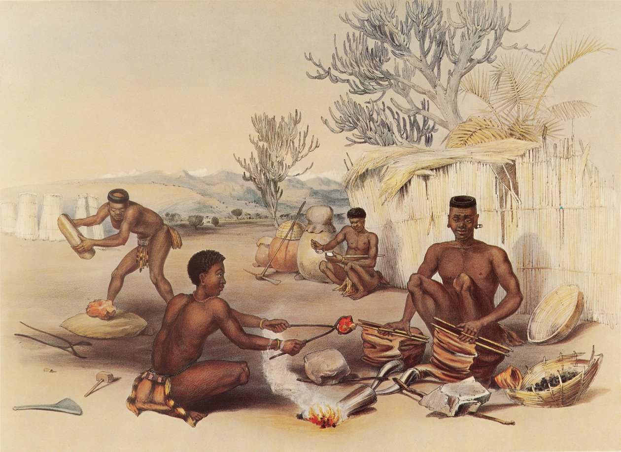 Zulu Blacksmiths at Work by George French Angas