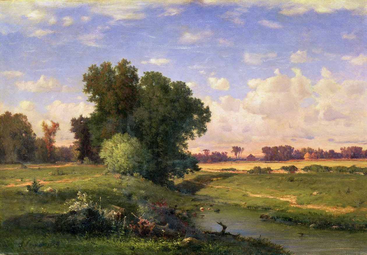 Hackensack Meadows, Sunset by George Inness