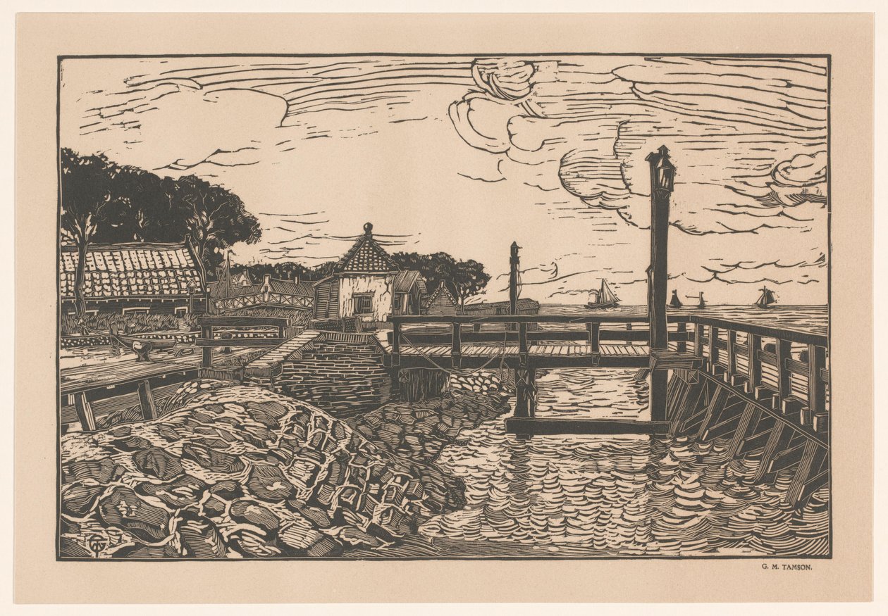 View of Pier and Houses by George Marinus Tamson