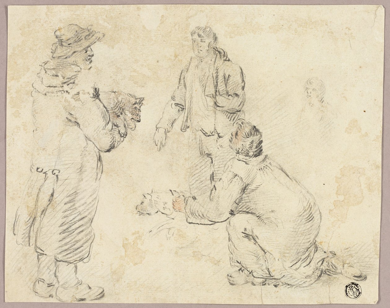 Three Men with Dogs by George Morland