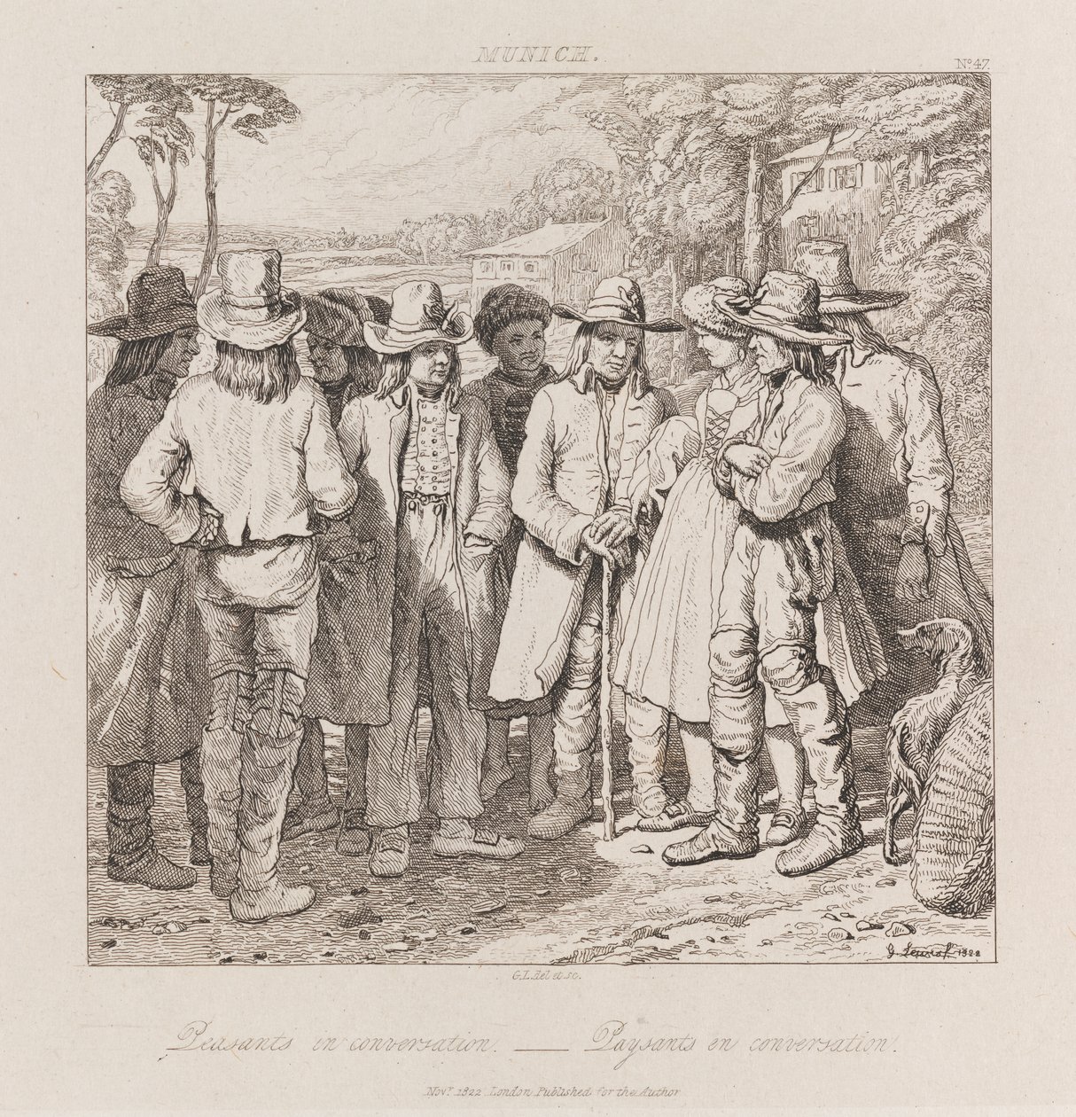 Peasants Conversing, Munich by George Robert Lewis