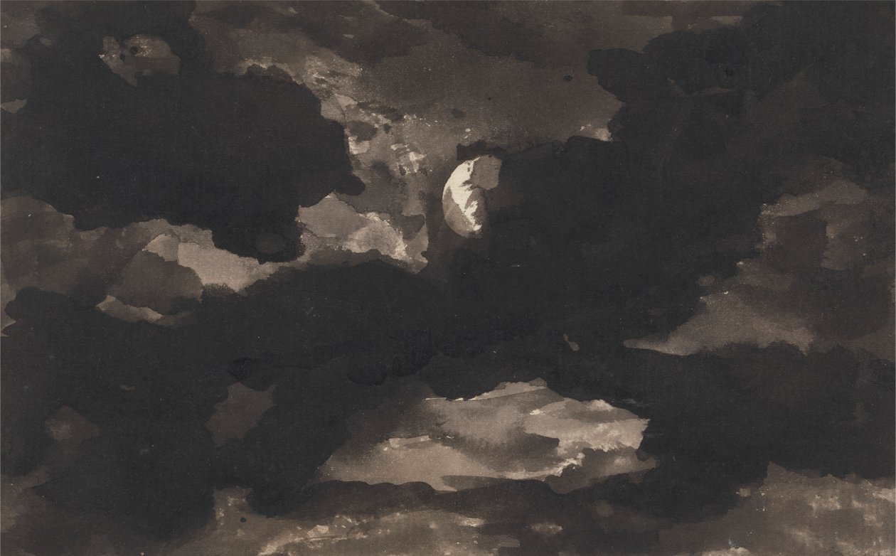 Study of a Clouded Moonlit Sky by George Romney