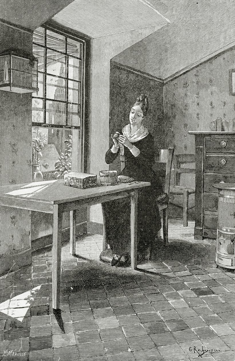Regard Jeté dans une Mansarde, 19th Century by Georges Marie Rochegrosse