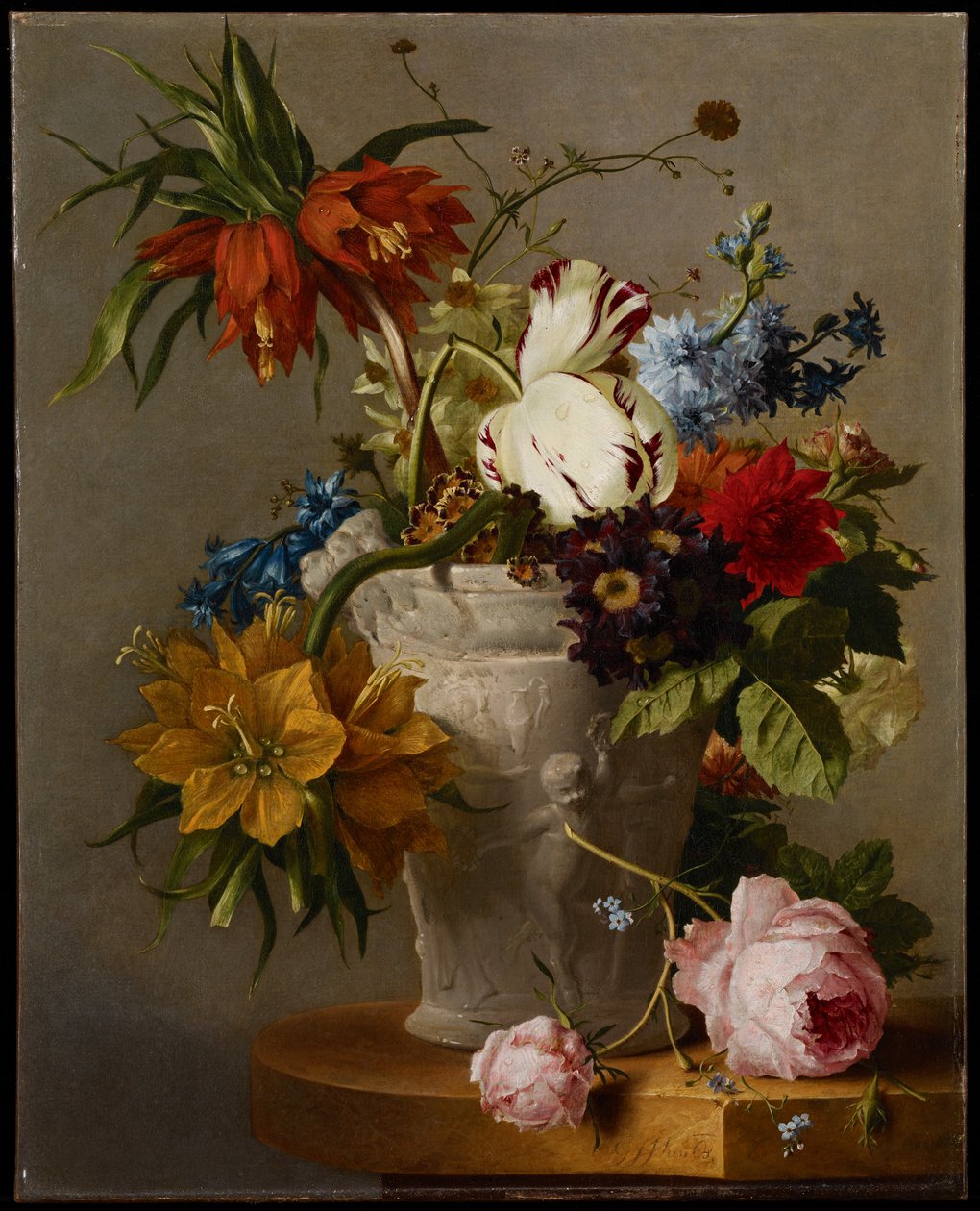 An Arrangement with Flowers, 19th Century by Georgius Jacobus Johannes van Os