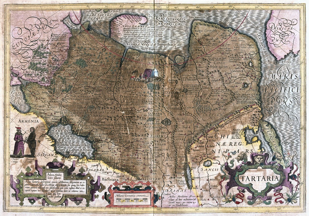 Central Asia (engraving) by Gerardus Mercator