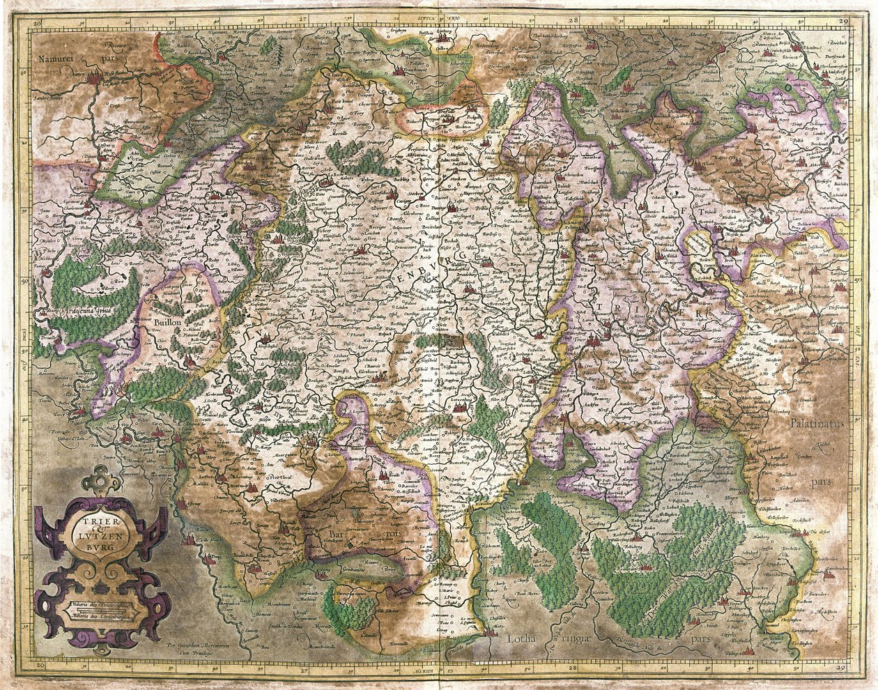 Luxembourg (engraving) by Gerardus Mercator