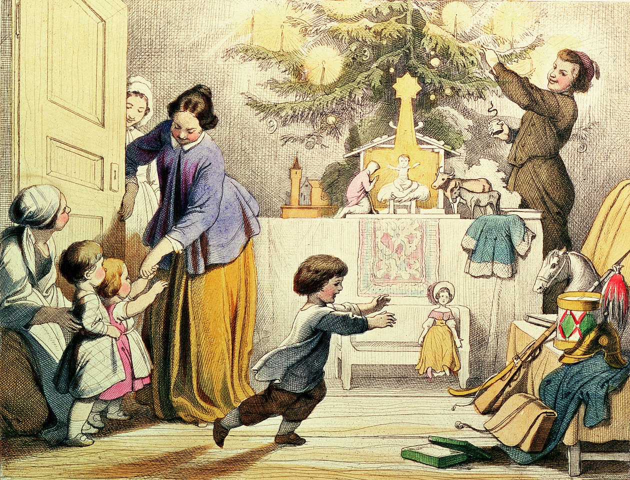 Decorating the Christmas Tree by German School