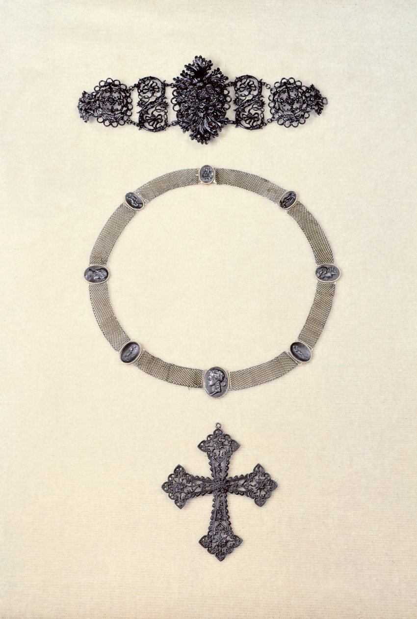 Jewellery from Berlin; Necklace of Ironwork Cameos by German School