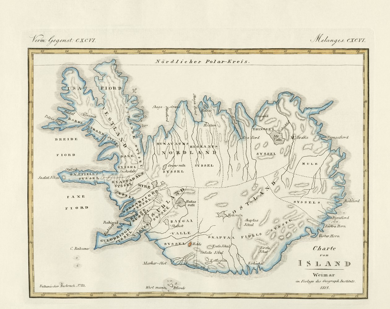 Map of Iceland by German School