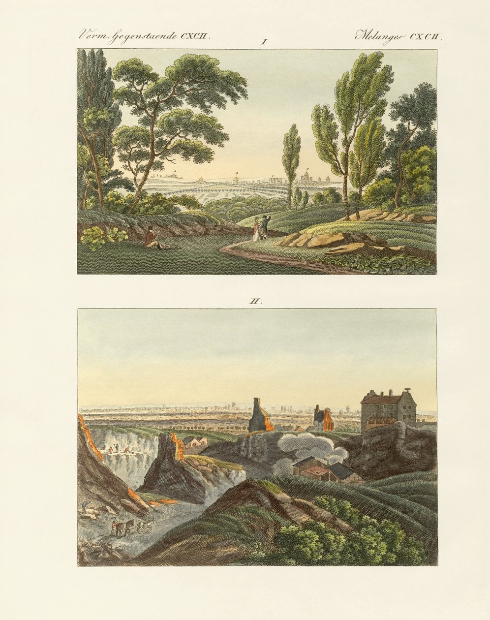 Two Views of Paris by German School