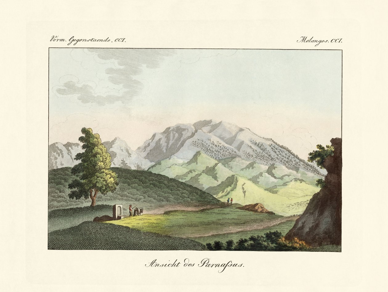 View of the Parnassus in Greece by German School