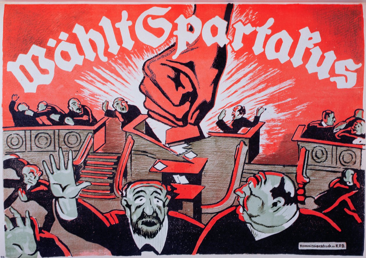 Vote Spartacus, Spartacist League election poster, 1918 by German School