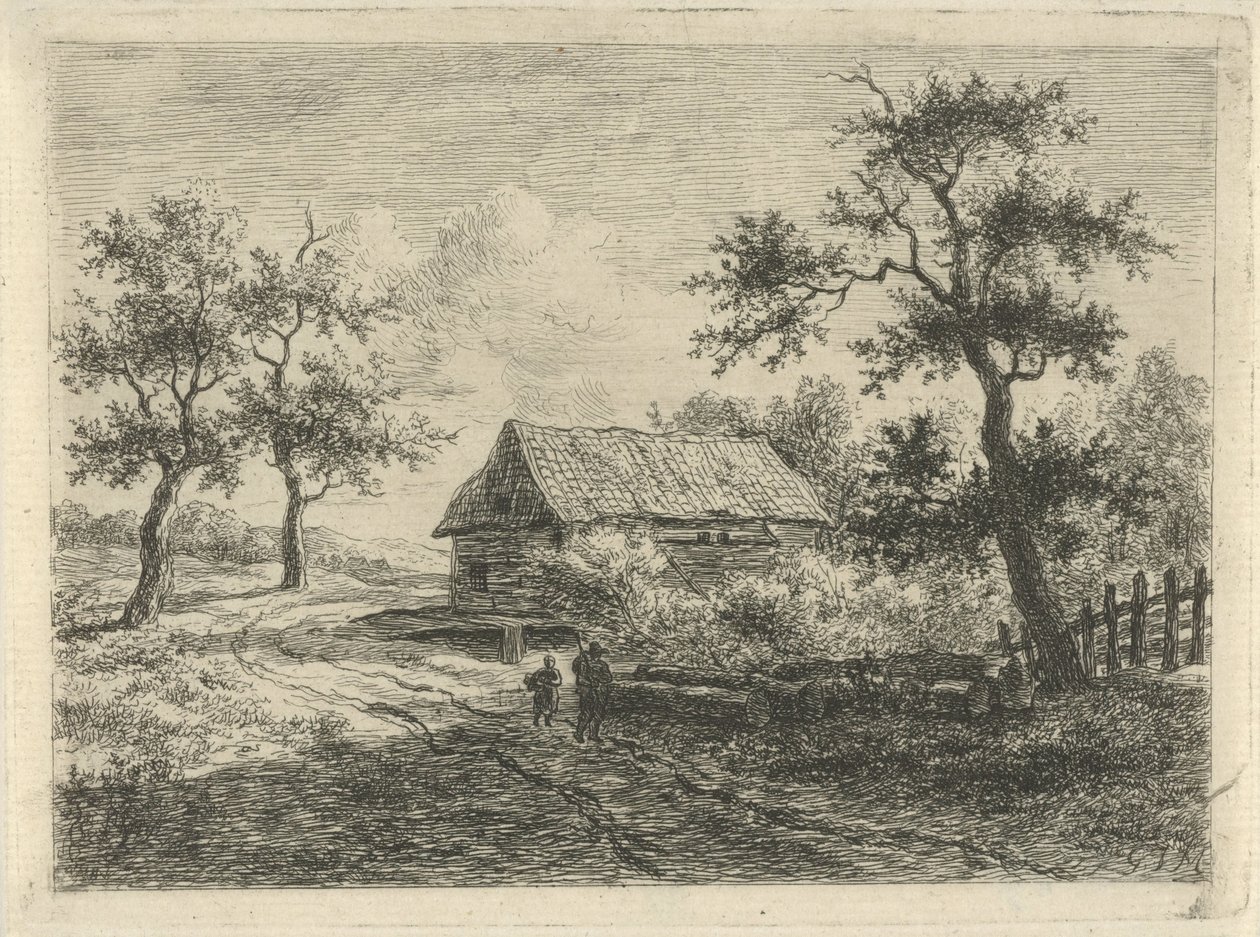 Landscape with Two Figures on the Road by Gerrit Jan Michaëlis