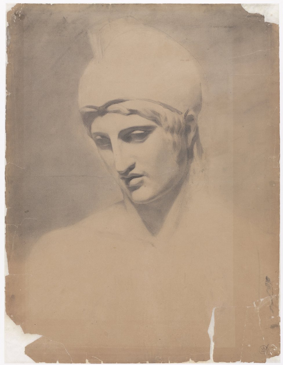 Academy Study with Helmeted Head by Gerrit Willem Dijsselhof