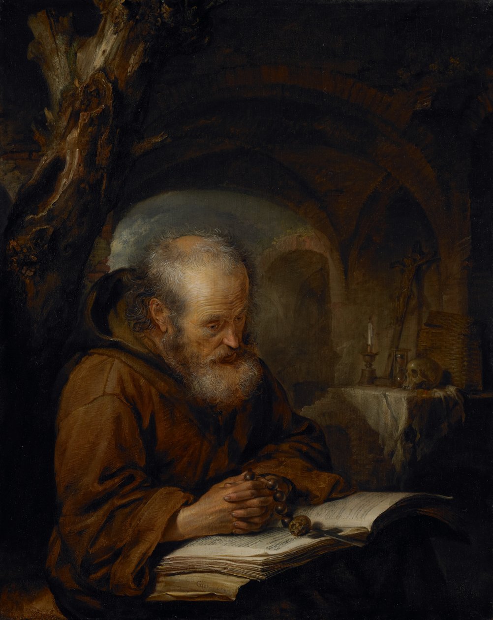 A Hermit Praying, 1670 by Gerrit Dou