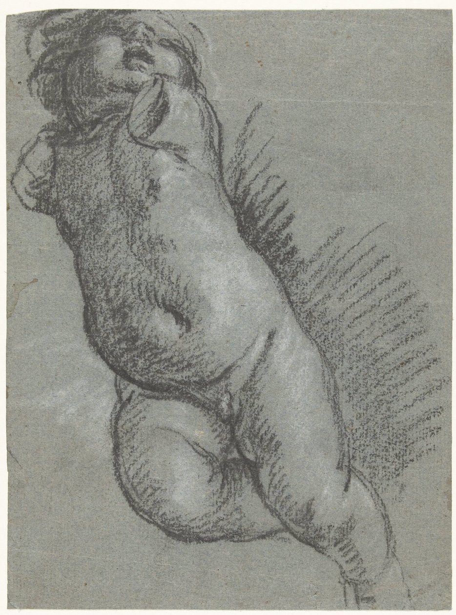 Study of a floating putto by Giacomo Cavedone