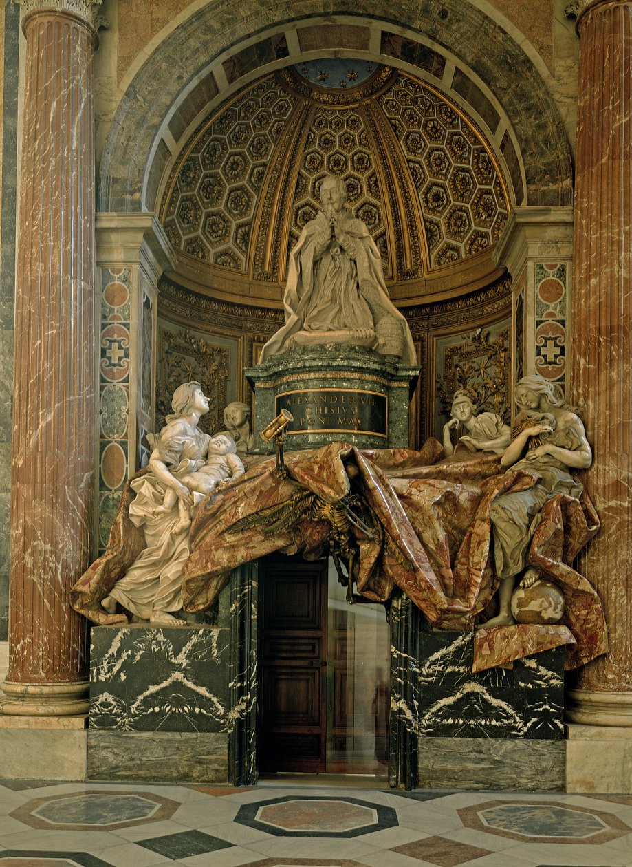 Monument to Alexander VII in the North Transept, 1672-78 by Gian Lorenzo Bernini